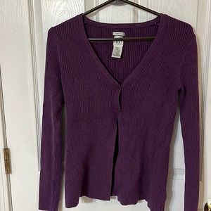 Duo maternity purple cardigan sweater